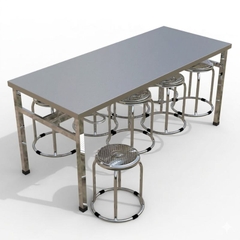 Bàn ăn Inox 304 8 chỗ dài 1800