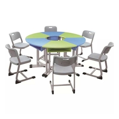 Bàn học sinh đa chức năng xếp hình tròn Chân Oval ghế S-study mặt MDF