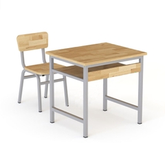 Bàn ghế học sinh 1 chỗ ngồi gỗ cao su