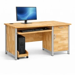 Bàn giáo Viên kết hợp vi tính khung sắt gỗ cao su ghép thanh