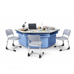 Bàn học công nghệ mặt lục giác phòng học STEAM Lab