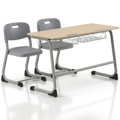 Bàn học sinh 2 chỗ ngồi cố định không có chắn gầm bàn mặt gỗ MDF 17mm