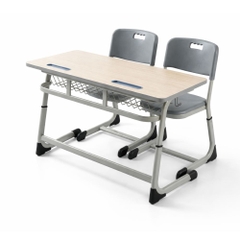 Bàn học sinh S-study ergonomic 2 chỗ ngồi tăng chỉnh chiều cao mặt gỗ Laminate