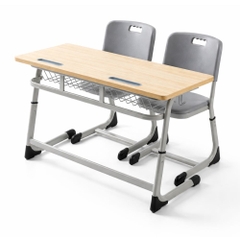 Bàn học sinh S-study ergonomic 2 chỗ ngồi tăng chỉnh chiều cao mặt gỗ MDF phủ Melamin