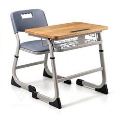 Bộ bàn ghế học sinh 1 chỗ ngồi không tăng chỉnh S-study mặt gỗ cao su 700mm