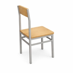 Ghế giáo Viên khung sắt gỗ cao su ghép thanh vân gỗ