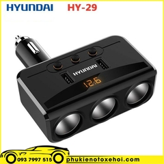 Bộ chia tẩu sạc ô tô 3 cổng đa năng Hyundai HY-29