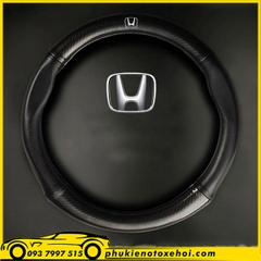 Bọc vô lăng cacbon logo xe