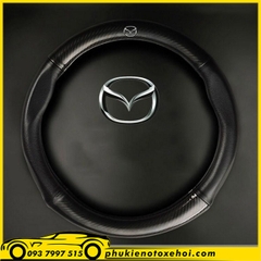 Bọc vô lăng cacbon logo xe