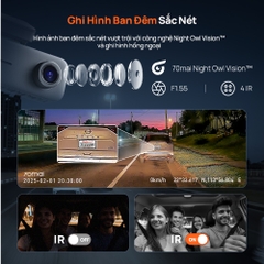 Camera hành trình 70Mai T400 tại Bà Rịa Vũng Tàu – Ghi hình 3 mắt 2.5K HDR