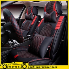 Áo ghế xe hơi đen đỏ cao cấp