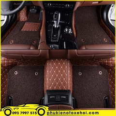 Trám đơn carô màu nâu chỉ vàng