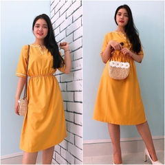 Đầm Suông Bo Eo, Cổ Áo Cách Điệu S&M Thanh Lịch - GR0017
