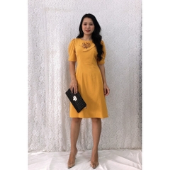 Đầm form A S&M đính hoa ngực hot nhất, chất mát, giá rẻ GR197- Hình thật shop chụp
