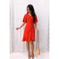 Đầm Xòe S&M Tùng Rút Thun Phối Bèo, Đính Nút Sang Trọng, Giá Rẻ GR0138