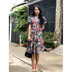 Đầm xòe hoa dự tiệc thanh lịch,  sang trọng S&M GR183