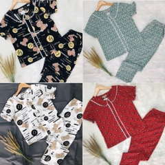 Đồ bộ mặc nhà S&M cổ sen phối ren cực xinh, quần dài có túi, giá rẻ GR210 - Hình thật shop chụp