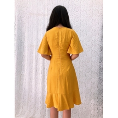 Đầm Xòe S&M Tùng Rút Thun Phối Bèo, Đính Nút Sang Trọng, Giá Rẻ GR0138
