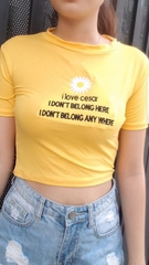 ÁO THUN CROPTOP THÊU HOA CÚC MS341