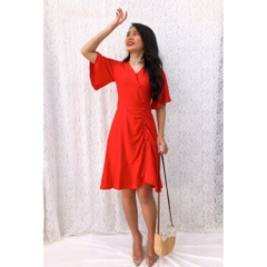 Đầm Xòe S&M Tùng Rút Thun Phối Bèo, Đính Nút Sang Trọng, Giá Rẻ GR0138