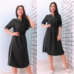 Đầm Suông Bo Eo, Cổ Áo Cách Điệu S&M Thanh Lịch - GR0017