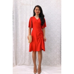 Đầm Xòe S&M Tùng Rút Thun Phối Bèo, Đính Nút Sang Trọng, Giá Rẻ GR0138