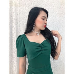 Đầm ôm dự tiệc S&M nhún ngực, tùng phối bèo sang trọng, tôn dáng GR0126