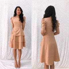 Đầm xòe cổ vuông tay phồng tùng xếp 3 tầng trẻ trung, xinh đẹp, tôn dáng giá rẻ - GR177