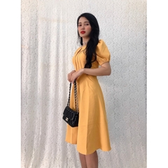 Đầm xòe dự tiệc cổ sen, xếp ly ngực S&M siêu xinh, giá rẻ GR0120