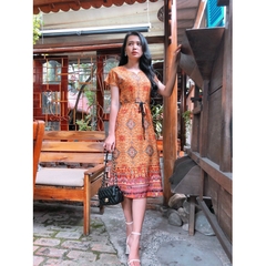 Đầm suông họa tiết thổ cẩm siêu sang S&M - GR0073