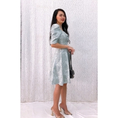 Đầm xòe dự tiệc tapta đính nơ sang trọng S&M GR0143