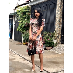Đầm xòe hoa dự tiệc thanh lịch,  sang trọng S&M GR183
