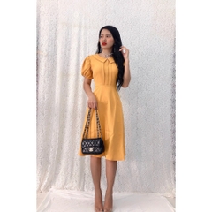 Đầm xòe dự tiệc cổ sen, xếp ly ngực S&M siêu xinh, giá rẻ GR0120
