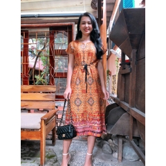 Đầm suông họa tiết thổ cẩm siêu sang S&M - GR0073