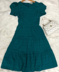 Đầm xòe tay phồng nhún bèo S&M - GR0223