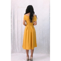Đầm xòe dự tiêc bet vai S&M sang trọng GR135