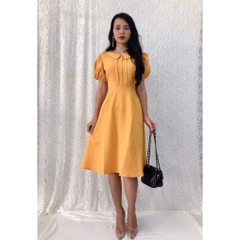 Đầm xòe dự tiệc cổ sen, xếp ly ngực S&M siêu xinh, giá rẻ GR0120