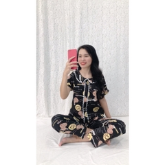 Đồ bộ mặc nhà S&M cổ sen phối ren cực xinh, quần dài có túi, giá rẻ GR210 - Hình thật shop chụp