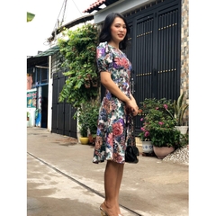 Đầm xòe hoa dự tiệc thanh lịch,  sang trọng S&M GR183