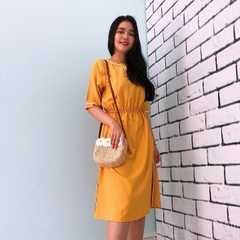 Đầm Suông Bo Eo, Cổ Áo Cách Điệu S&M Thanh Lịch - GR0017