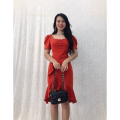 Đầm ôm dự tiệc S&M nhún ngực, tùng phối bèo sang trọng, tôn dáng GR0126