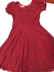Đầm Xòe Voan Chiffon S&M Cổ Bẻ Đính Nút Tôn Dáng, Xinh Đẹp, Giá Rẻ GR156
