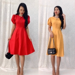 Đầm xòe dự tiệc cổ sen, xếp ly ngực S&M siêu xinh, giá rẻ GR0120