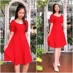 Đầm Xòe Phối Nút Cách Điệu Thời Trang S&M Cao Cấp - GR0016