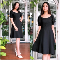 Đầm Xòe Phối Nút Cách Điệu Thời Trang S&M Cao Cấp - GR0016