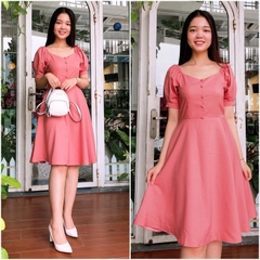 Đầm Xòe Phối Nút Cách Điệu Thời Trang S&M Cao Cấp - GR0016