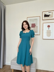 Đầm xòe tay phồng cổ vuông cách điệu - GR0233