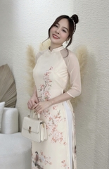 Set bộ áo dài cách tân 4 tà+ quần lưng thun phía sau,  có dây kéo - GR0246