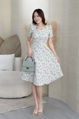 Đầm xòe tapta in hoa nổi - GR0248