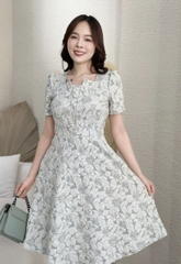 Đầm xòe tapta in hoa nổi - GR0248